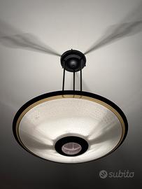 Lampadario vetro di Murano con scaglie d’argento