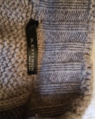 Cardigan donna D. Exterior beige maglia invernale