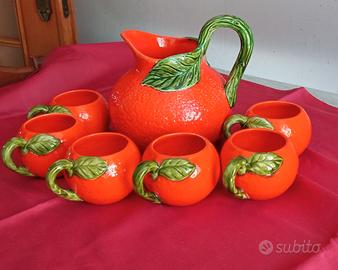 Set brocca e bicchieri per bibite vintage anni 70