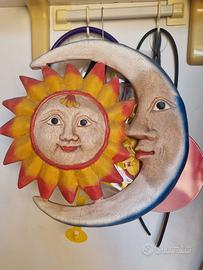 Sole e Luna Colorati in Legno