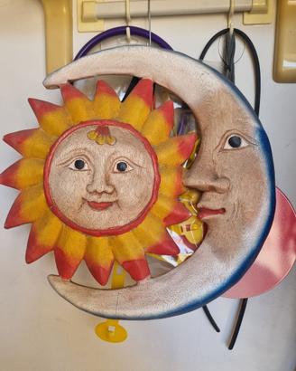 Sole e Luna Colorati in Legno