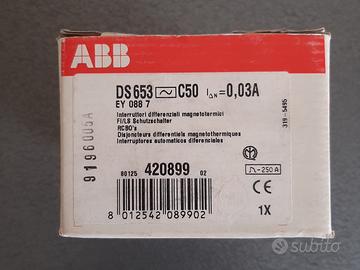 Interruttore differenziale ABB DS653 C50 trifase