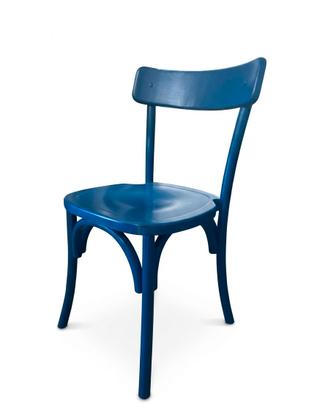 Sedie in legno laccate blu elettrico