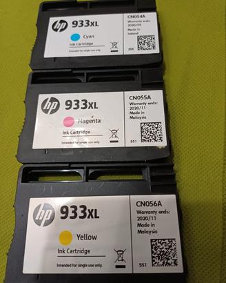 cartucce originali hp 933xl giallo,magenta,ciano