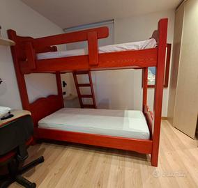 Letto a castello in abete massello
