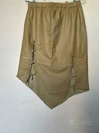 Gonna orlo asimmetrico pelle vintage