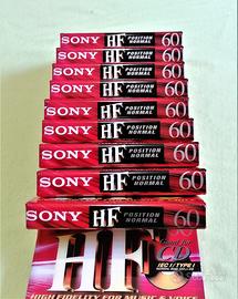 10 Musicassette vintage SONY HF 60