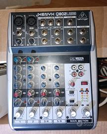 Behringer Xenyx Q802-Usb Mixer 8 Ingressi +48V