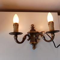 Applique ottone da parete a 2 bracci vintage