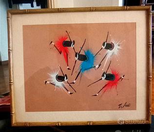 2 Disegni africani vintage scuola Poto Poto