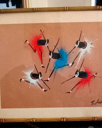 2 Disegni africani vintage scuola Poto Poto