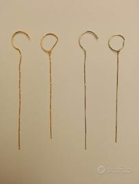 Orecchini Infilatori oro/argento 2 Paia