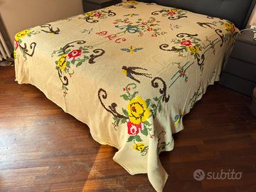 Copriletto Matrimoniale Vintage Lavorato a Mano