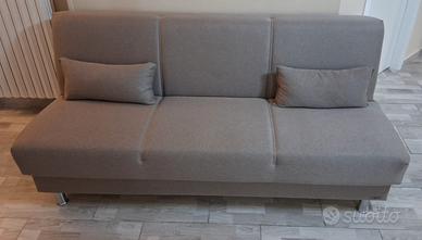 divano letto contenitore nuovo in tessuto 