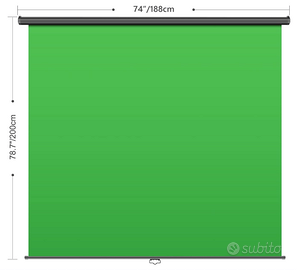 Pannello avvolgibile Green Screen 1,88x2 Metri