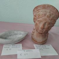 Coppia d'Arte: Ciotola Marmo & Testa Terracotta