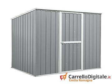 Casetta box giardino Acciaio 260x185 grigio chiaro