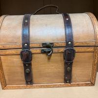 borsa/bauletto in legno e cuoio