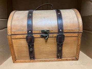 borsa/bauletto in legno e cuoio