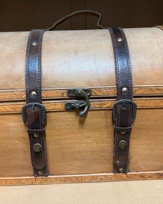 borsa/bauletto in legno e cuoio