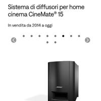 Sistema di diffusione per home cinema cinamate 15