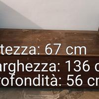 Divanetto contenitore in legno, antico d'antiquari