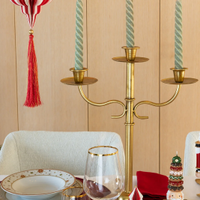 Candelabro oro Villa Altachiara a 3 fiamme