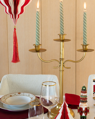 Candelabro oro Villa Altachiara a 3 fiamme