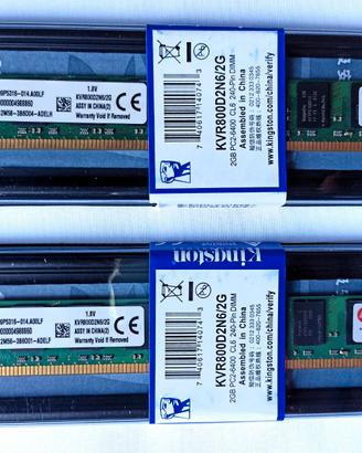 2pz Kingston 2GB 800MHz PC2-6400U DIMM DDR2 RAM PC