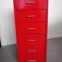 Cassettiera in metallo Ikea Helmer Rossa