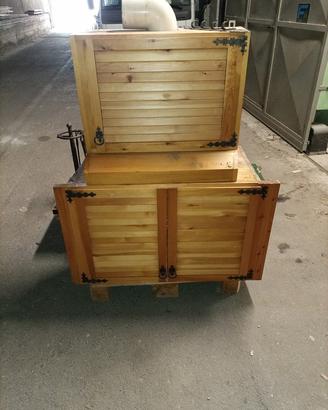 Mobiletti pensili cucina a persianine Country