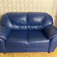 Divano 2 Posti  in pelle Blu