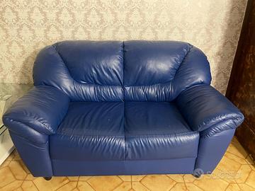 Divano 2 Posti  in pelle Blu