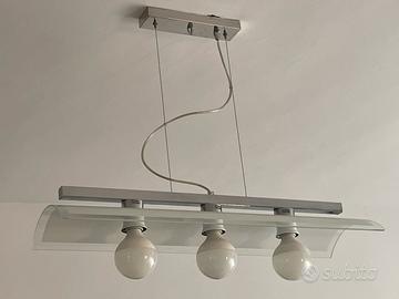 Lampadari in vetro e accoaio cromato