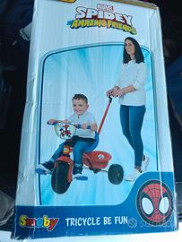 Triciclo Spiderman NUOVO con maniglione di sicurez