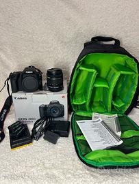 Canon EOS 200D + 18-55mm + 50mm f/1.4 + accessori