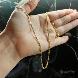 Collana a catena in acciaio inox oro unisex