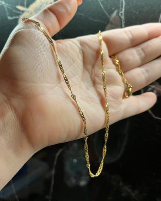 Collana a catena in acciaio inox oro unisex