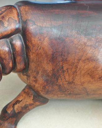 ippopotamo in legno massiccio 