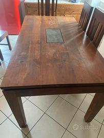 Tavolo da pranzo in teak africano con sedie