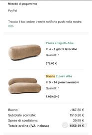 Divano 2 posti ALBA + puff