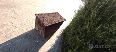 baule di vimini vintage