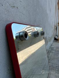Specchio Vintage  Rosso Gedy Anni 70 con Luci