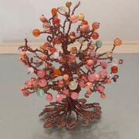 alberino fili alluminio,pietre agata rosa,bianche