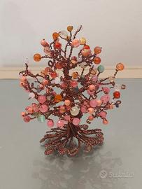 alberino fili alluminio,pietre agata rosa,bianche