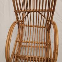 sedia a dondolo in bambù vintage da bambino