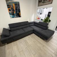 DIVANO ANGOLARE CON LETTO ESTRAIBILE GRIGIO SCURO