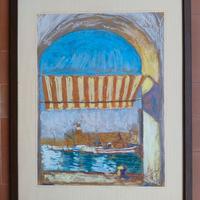 Quadro a pastello con cornice