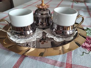 Servizio caffè San Valentino +vassoio+ zuccherier