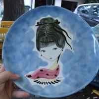 piatto donna geisha Ceramica Milano vintage